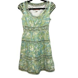 Cynthia steffe Green Floral Sleeveless Shift Dress Size 4